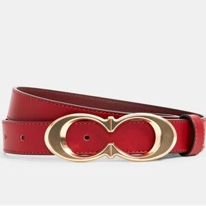Coach Signature Leather Buckle Belts black red gold Size S BRAND NEW
